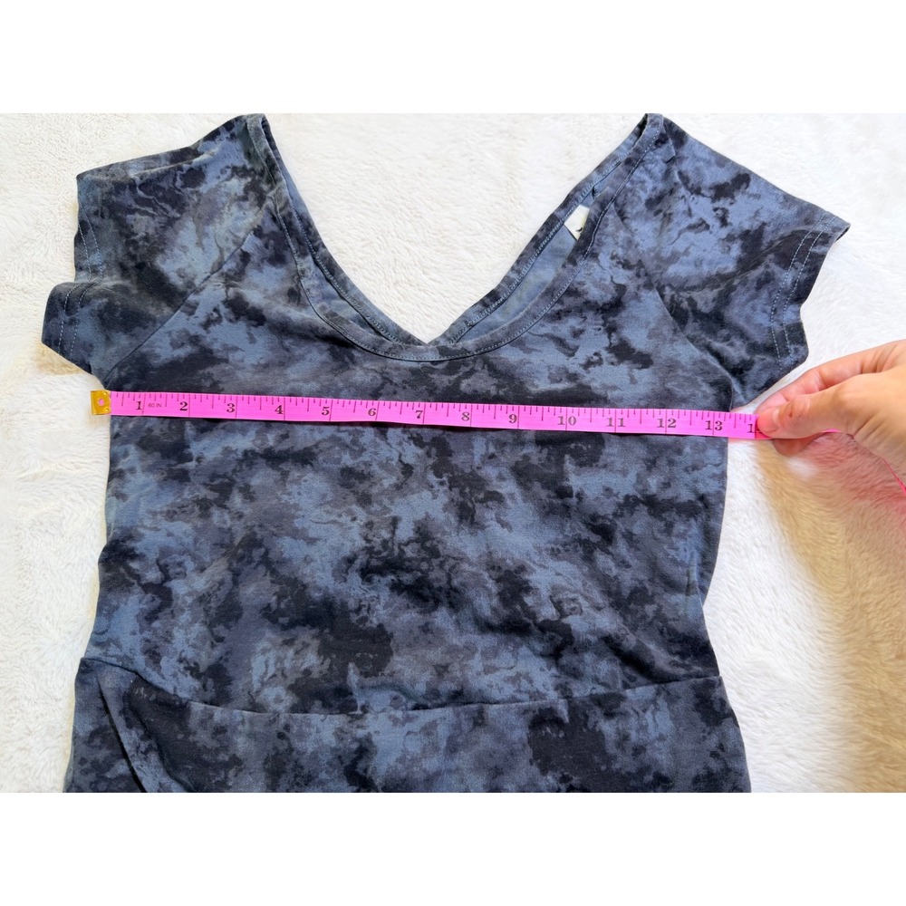 Pact Fit and Flare Dress Womens Small Grey Tie Dye Cutout Back Organic Cotton - Picture 9 of 11